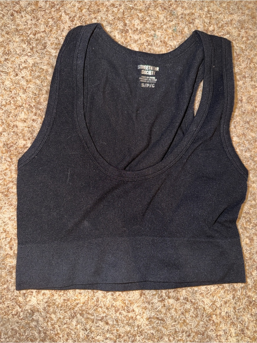 Streetwear Society Black Ribbed Tank Crop